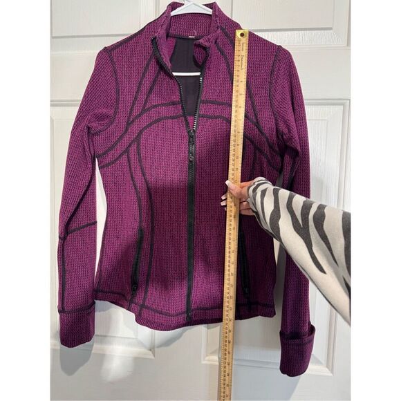 Lululemon Define Teeny Tooth Deep Fuchsia Black Lightweight Knitted Jacket Women - Picture 10 of 16